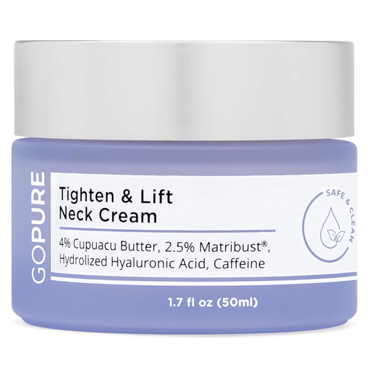 goPure Neck Firming Cream - Anti-Aging Neck Cream for Tightening and Wrinkles for an Even Skin Tone and Neck Lift - With Pro-Active Firming Complex, 1.7 oz