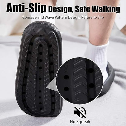 Cloud Slippers for Women and Men, Pillow House Slippers Shower Shoes Indoor Slides Bathroom Sandals, Ultimate Comfort, Lightweight, Thick Sole, Non-Slip, Easy to Clean