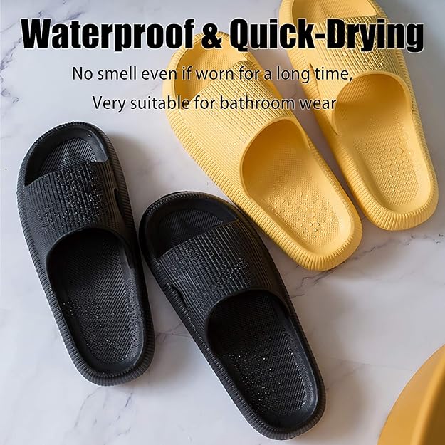 Cloud Slippers for Women and Men, Pillow House Slippers Shower Shoes Indoor Slides Bathroom Sandals, Ultimate Comfort, Lightweight, Thick Sole, Non-Slip, Easy to Clean